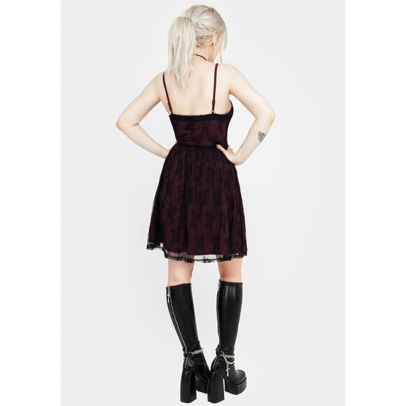 Disturbia Anastasie Stretch Lace Mini Dress Womens 12 Plus Size Goth Fairy Y2K - Picture 2 of 6